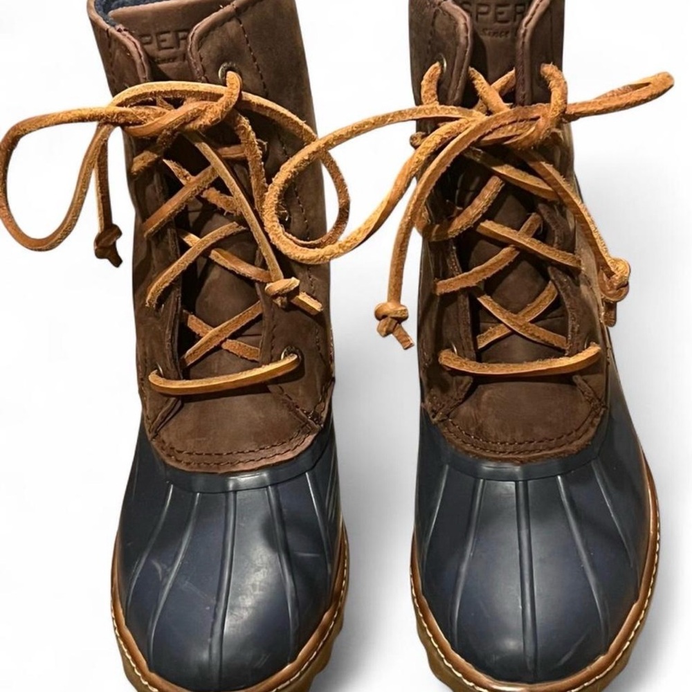 Sperry Dark Brown and Navy Winter Boots